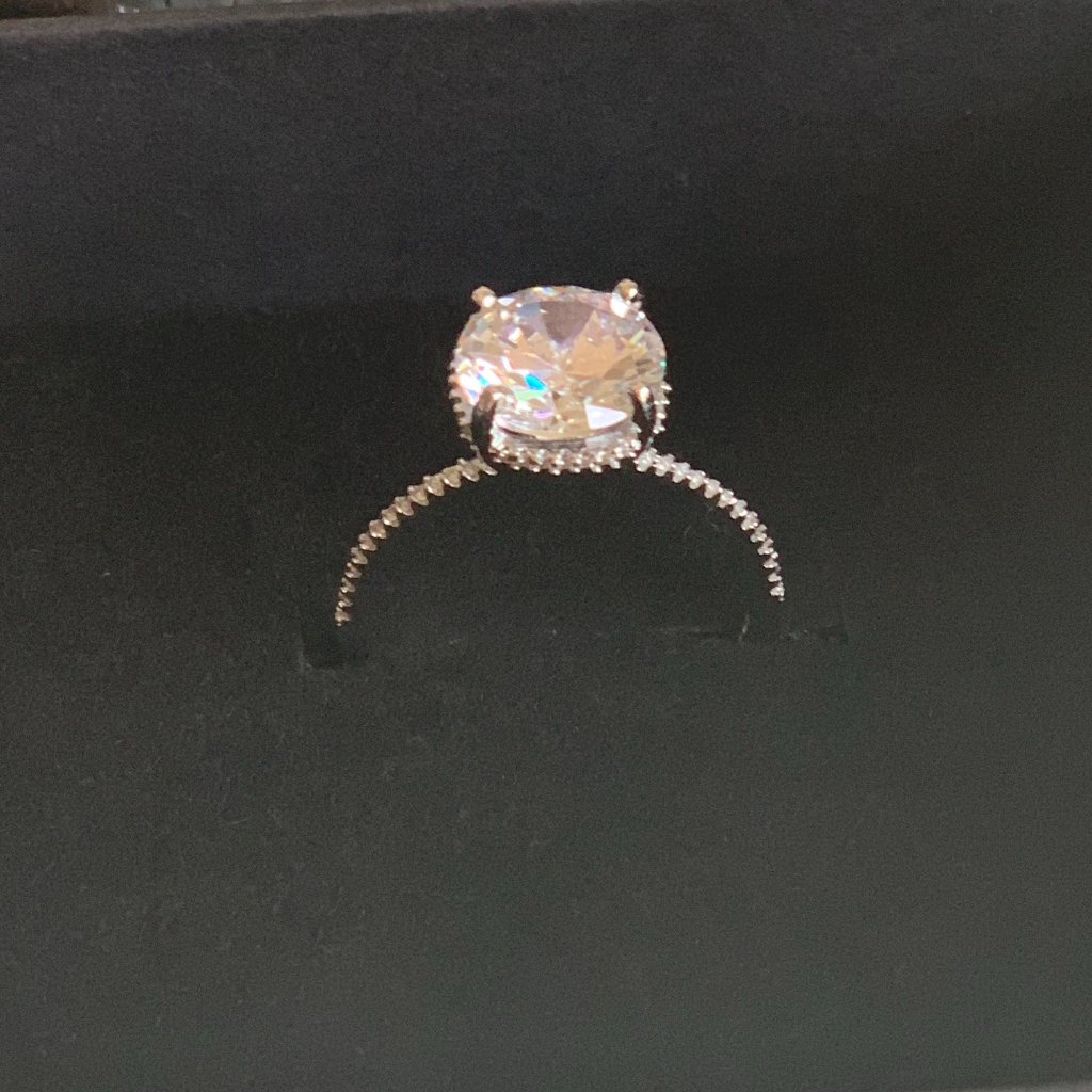 New 3ct Round Cut Halo Diamond Sterling Silver